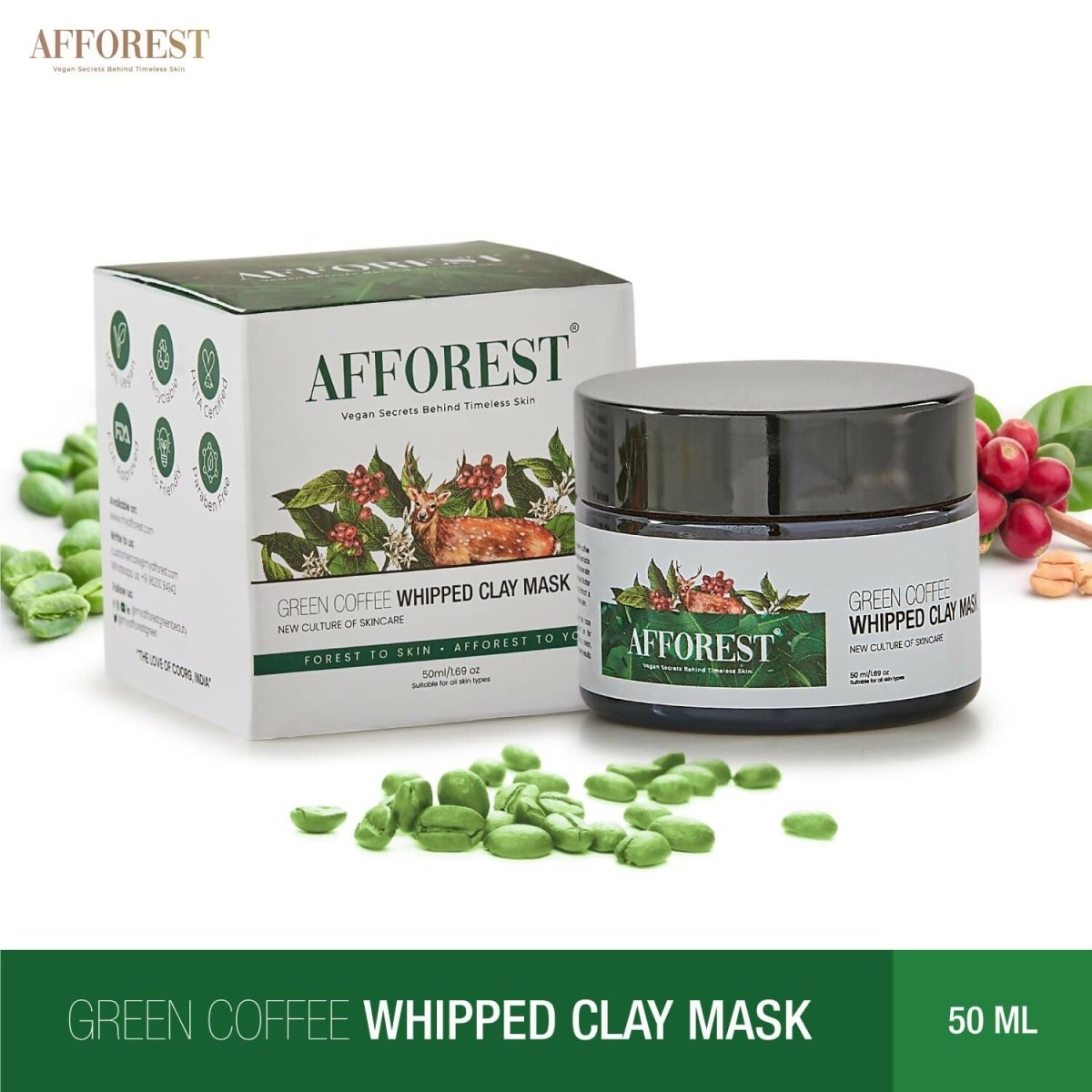 Afforest Green Coffee Whipped Clay Mask | Grocsy