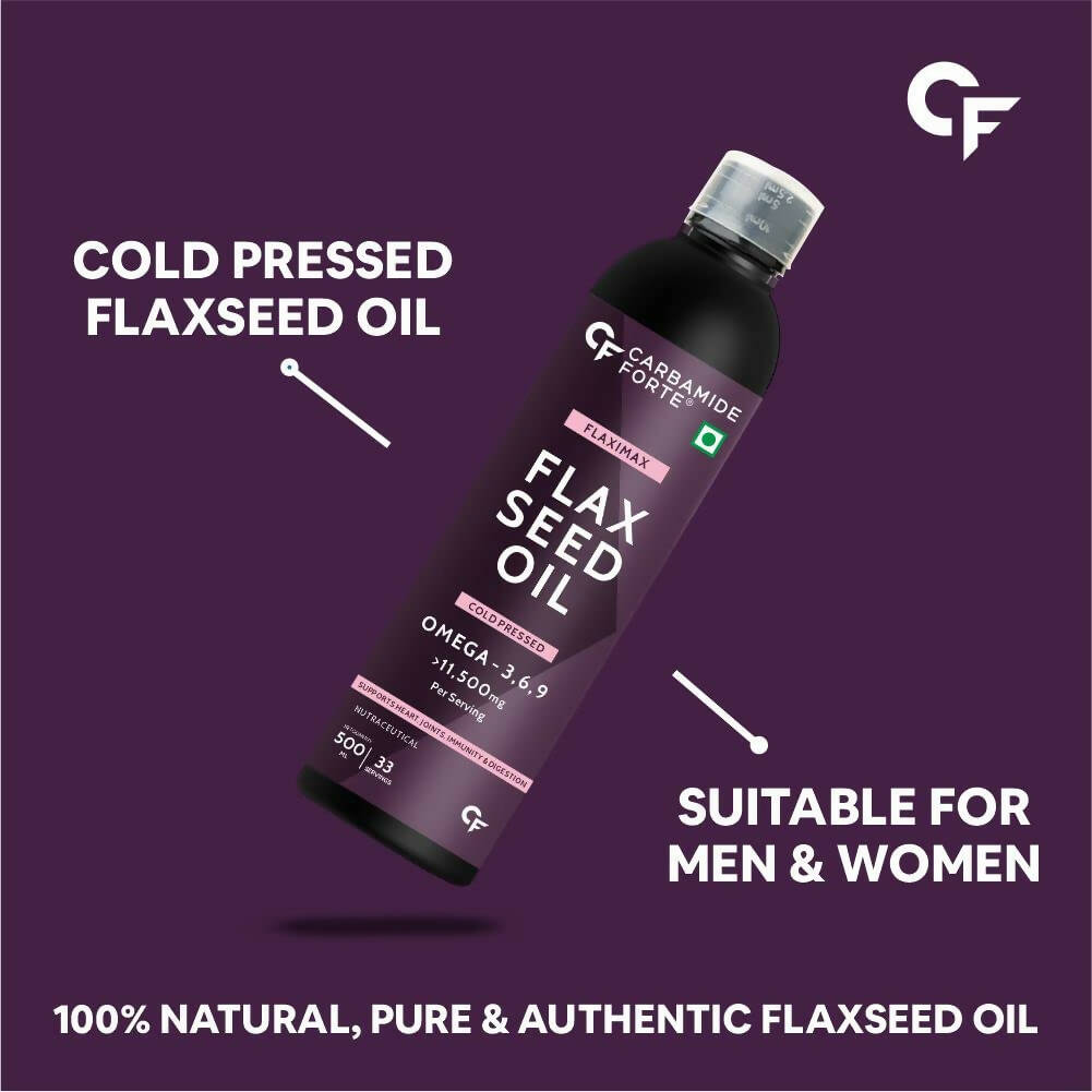 Carbamide Forte Flaxseed Omega 3 6 9 Oil for Eating Skin & Hair Growth | Grocsy