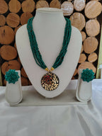 Inhanns All-Day Statement Beaded Necklace Set - Sea Green | Grocsy