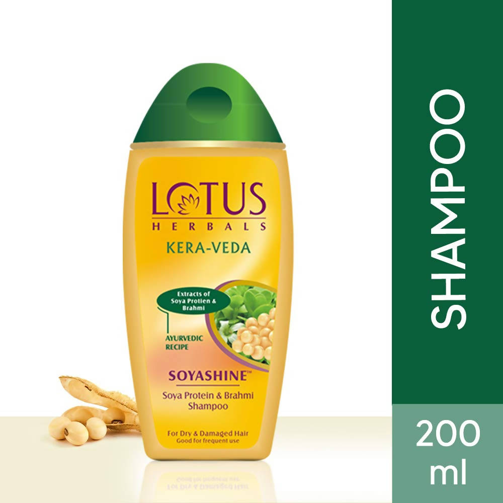 Lotus Herbals Kera-Veda Soyashine Soya Protein And Brahmi Shampoo | Grocsy