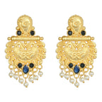 Joban Fashion Women Matte Gold Brass Earrings | Grocsy