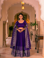 Lehenga Mart Purple Designer Wedding Wear Lehenga Choli | Grocsy