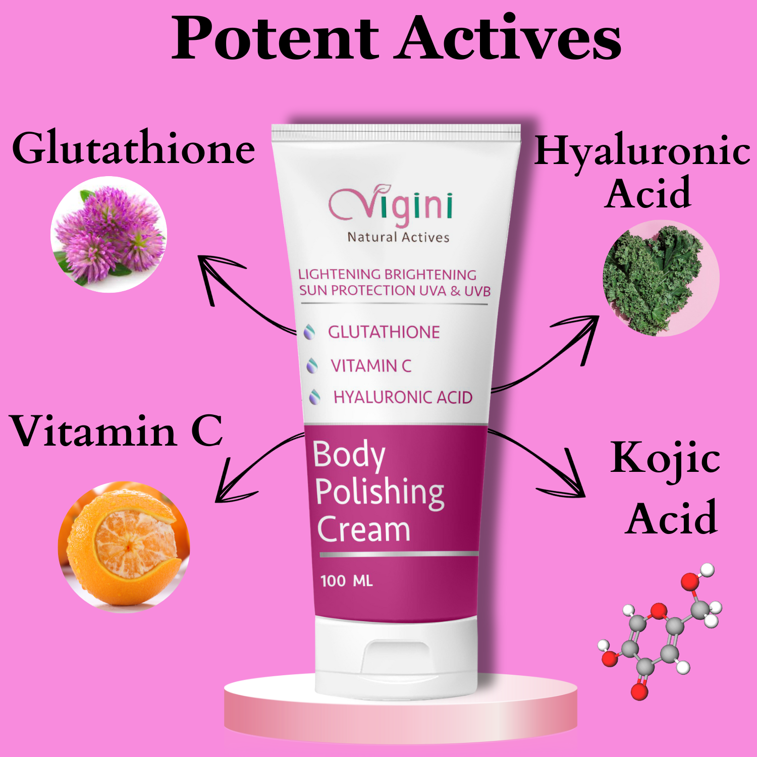 Vigini Whitening Lightening Body Polishing Day Night Gel Cream | Grocsy