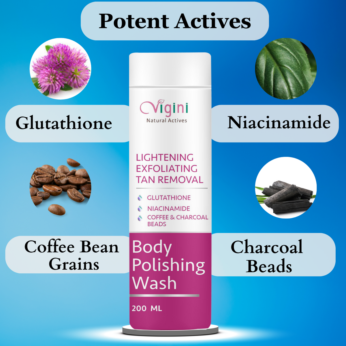 Vigini Lightening Brightening Body Polishing Wash for Men Women | Grocsy