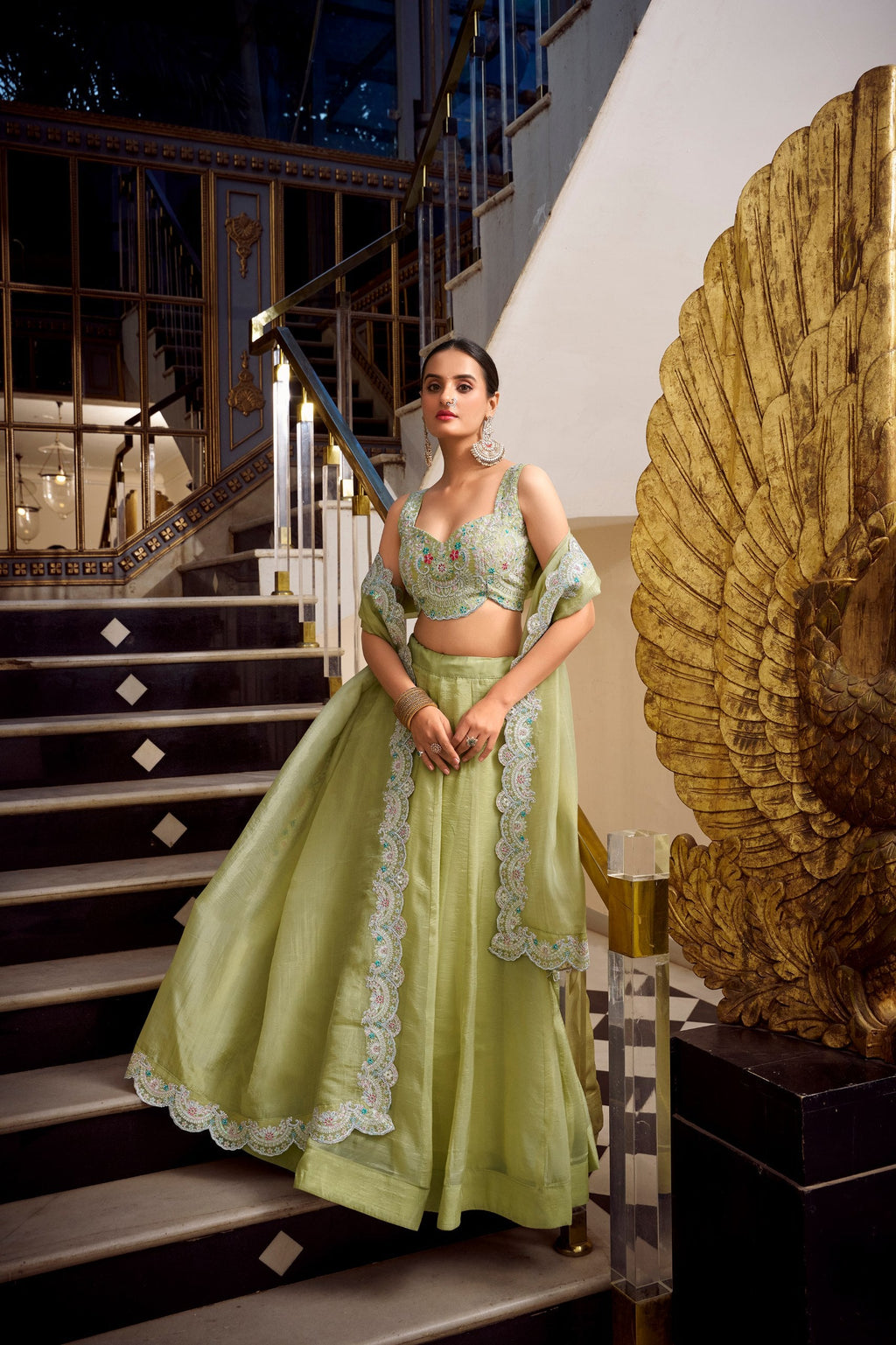 Lehenga Mart Designer Lehenga Choli - Pista | Grocsy