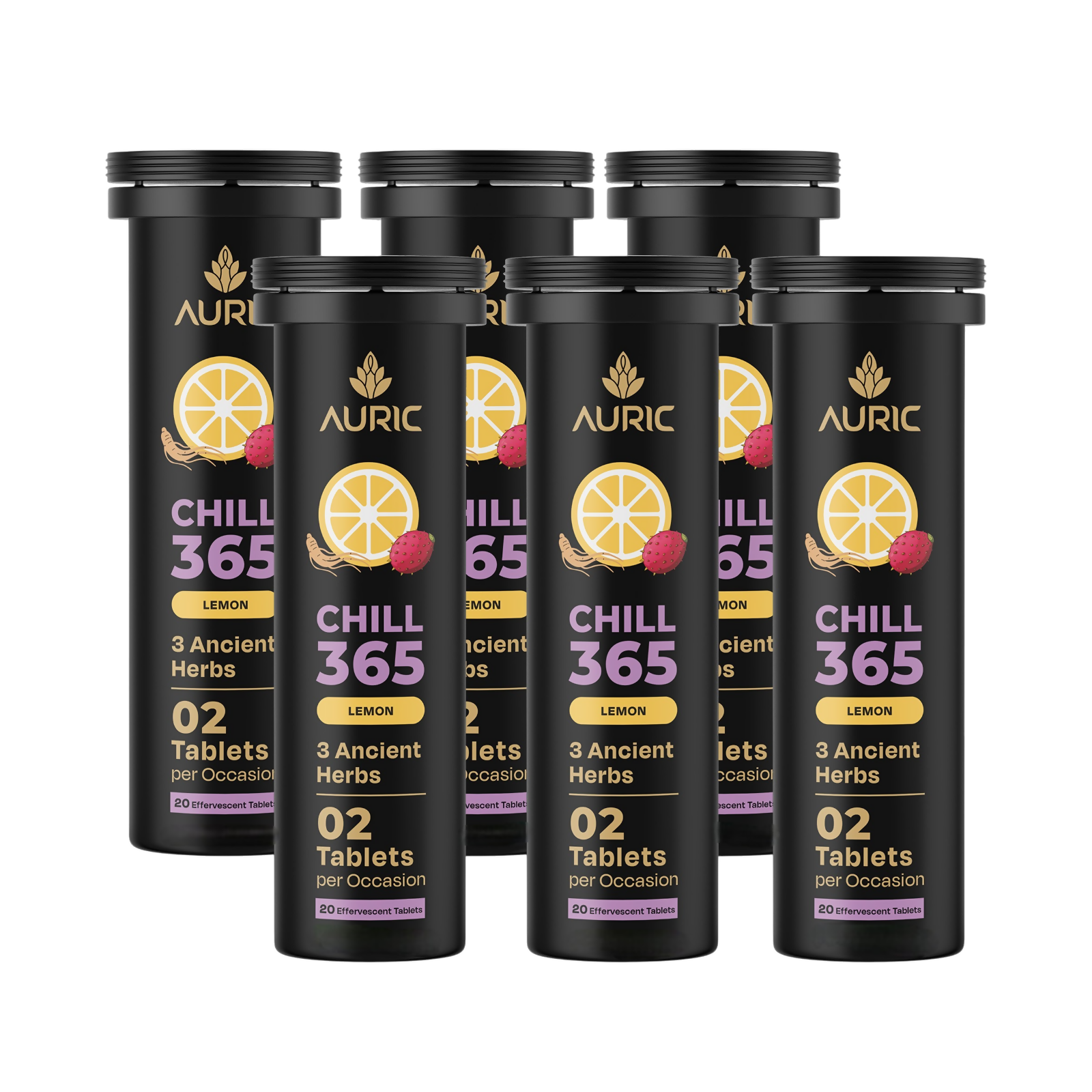 Auric Chill 365 Tablets | Lemon Flavour | Grocsy