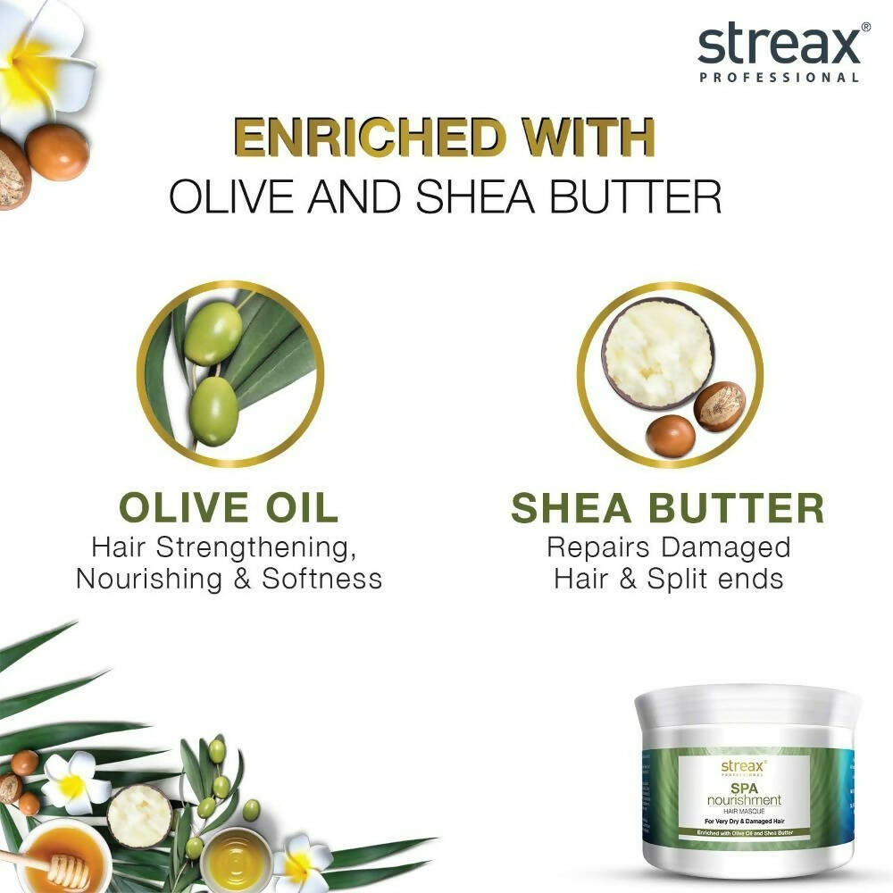 Streax Professional Spa Nourishment Olive Oil & Shea Butter Hair Mask | Grocsy