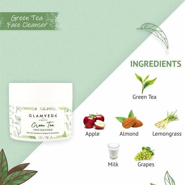 Glamveda Green Tea Recharge & Renew Cleanser | Grocsy
