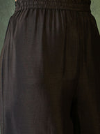 The52 Women's Gorgeous Embroidery Chinon Fabric Straight Kurta Palazzo and Dupatta Set-Black | Grocsy