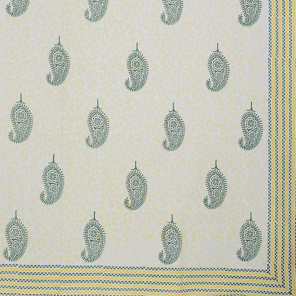 Hand Block Printed Double/Queen 230x270 Cms Bedsheet with 2 Pillow Covers | Grocsy