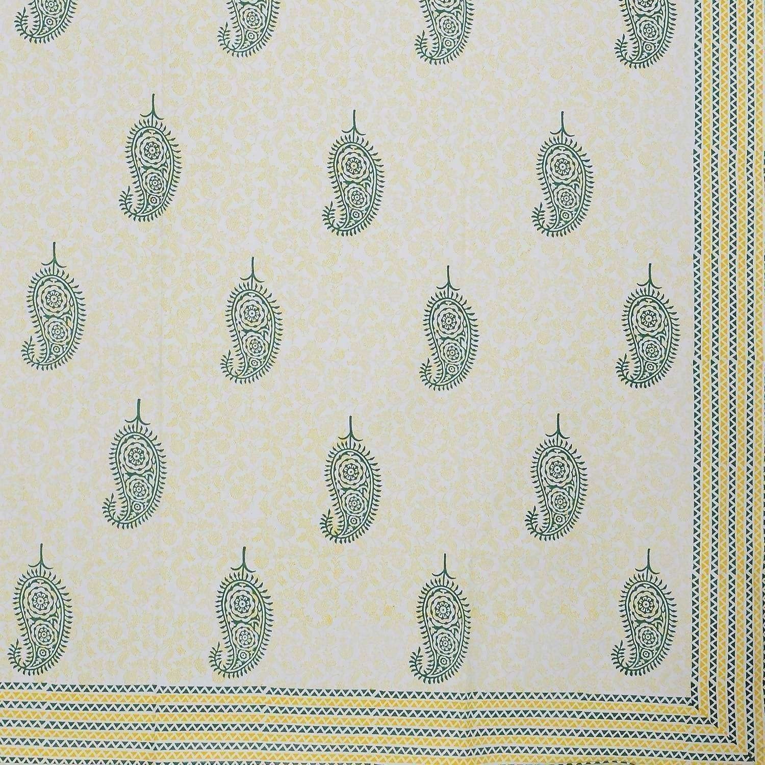 Hand Block Printed Double/Queen 230x270 Cms Bedsheet with 2 Pillow Covers | Grocsy
