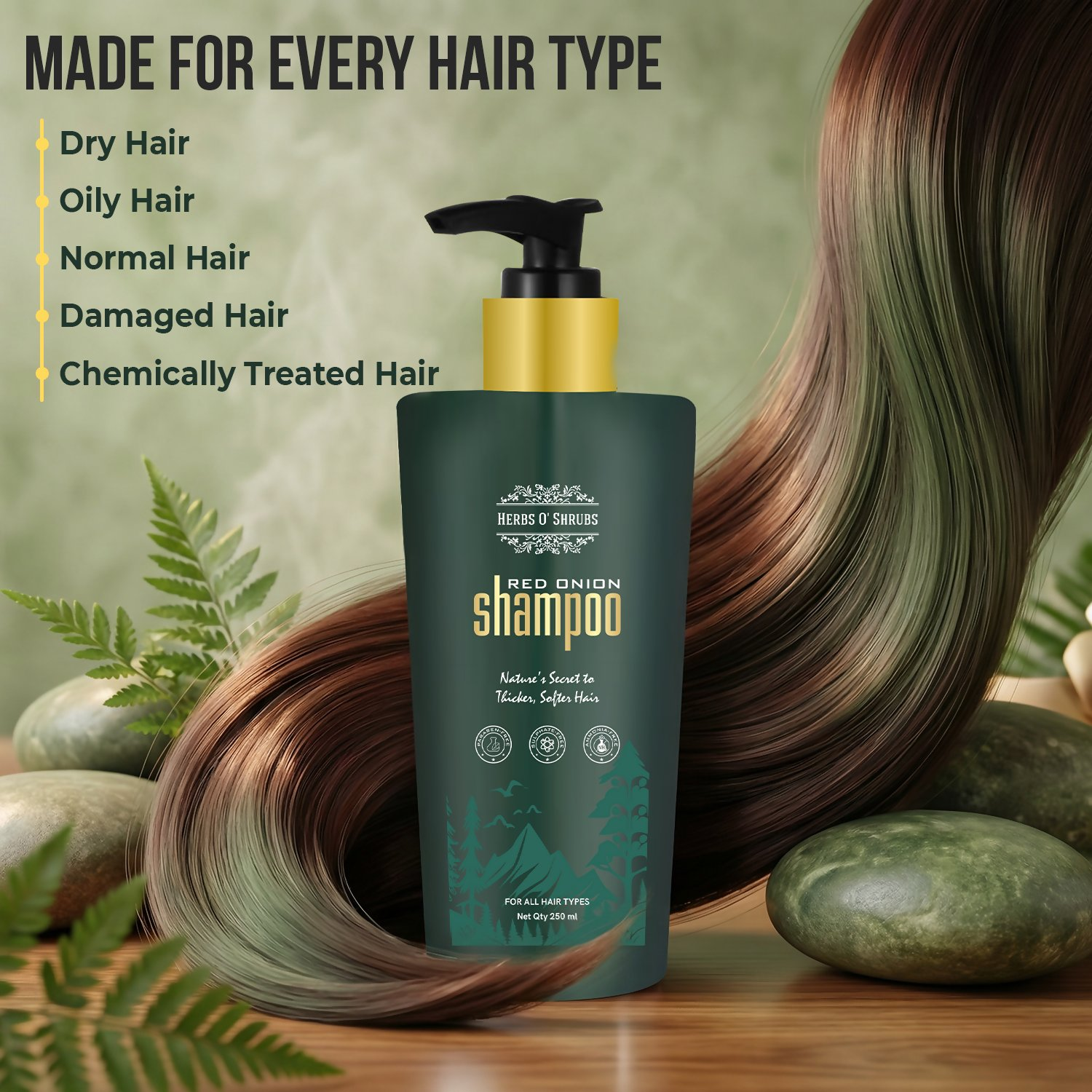 HerbsO’Shrubs Onion Strength & Shine Shampoo | Grocsy