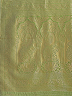 Shree Shyam Fashion Banarasi Silk Cream & Light Green Saree | Grocsy