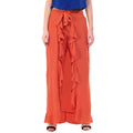 Asmaani Orange Color Plain Ruffle Palazzo | Grocsy