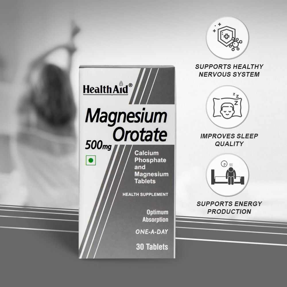 HealthAid Magnesium Orotate 500 mg Tablets | Grocsy