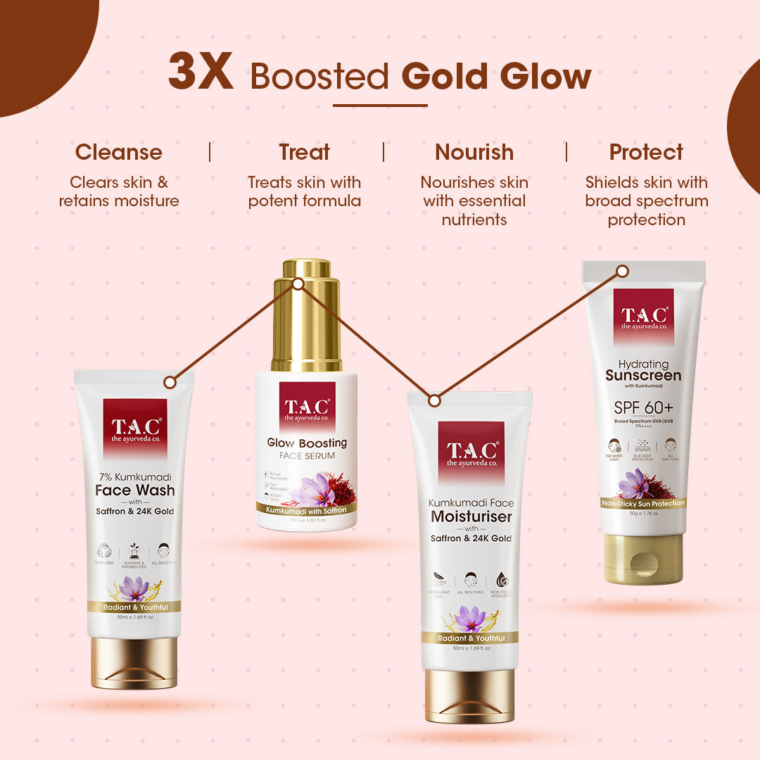 TAC - The Ayurveda Co. Kumkumadi Hydrating Sunscreen SPF 60+ PA++++ | Grocsy