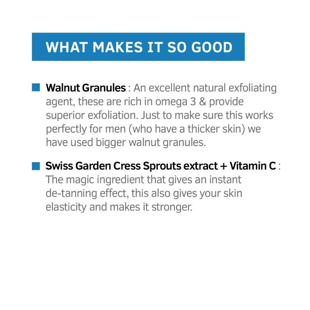 Ustraa De-Tans Face Scrub For Men | Grocsy