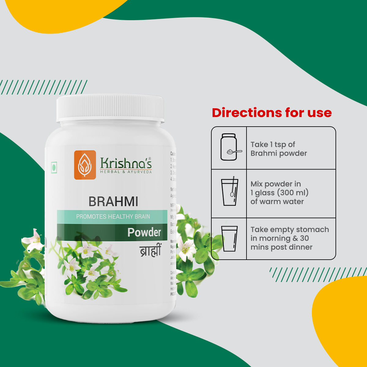 Krishna'S Herbal & Ayurveda Brahmi Powder | Grocsy