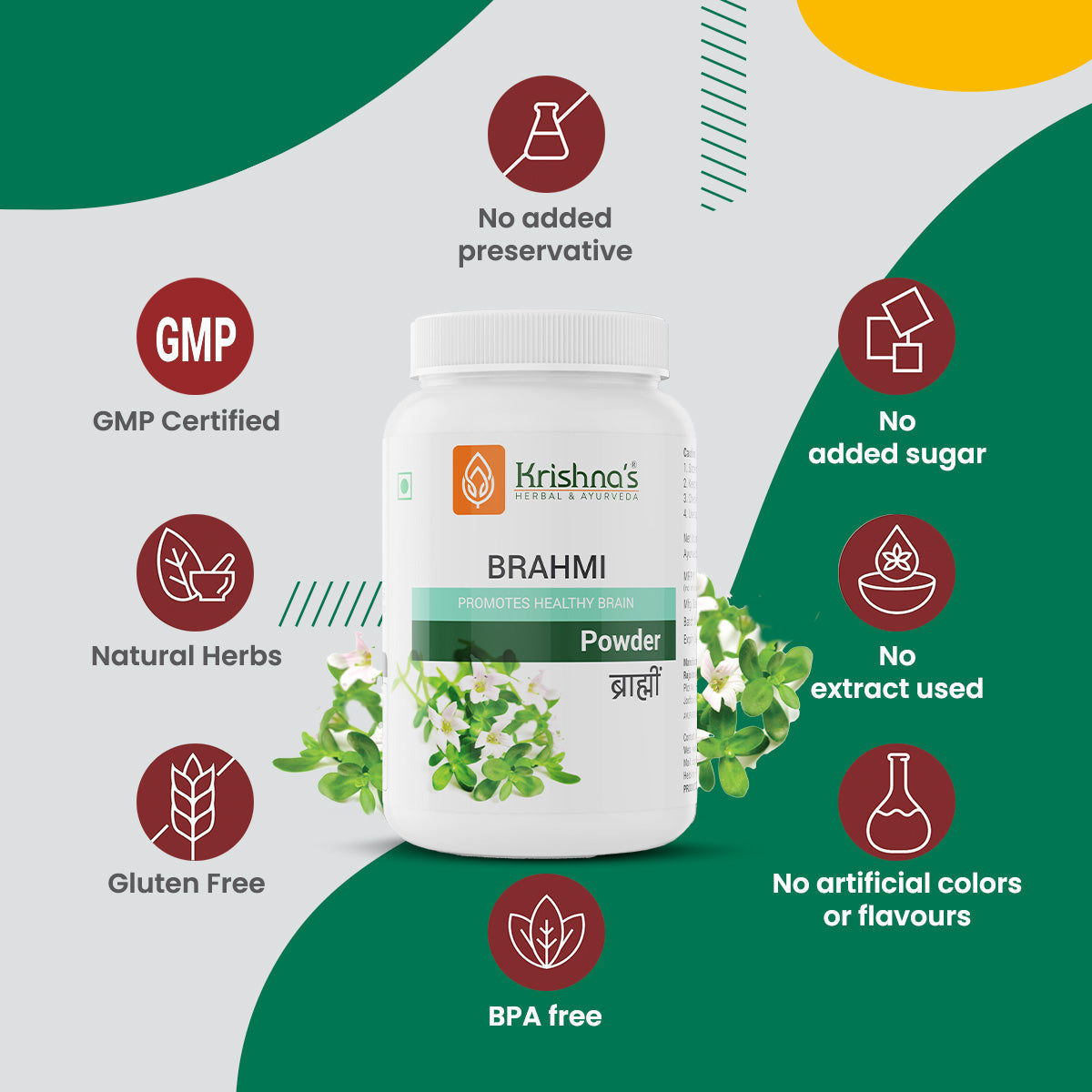 Krishna'S Herbal & Ayurveda Brahmi Powder | Grocsy