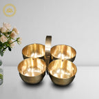 Brass Chowmukh Haldi Kumkum Holder | Grocsy