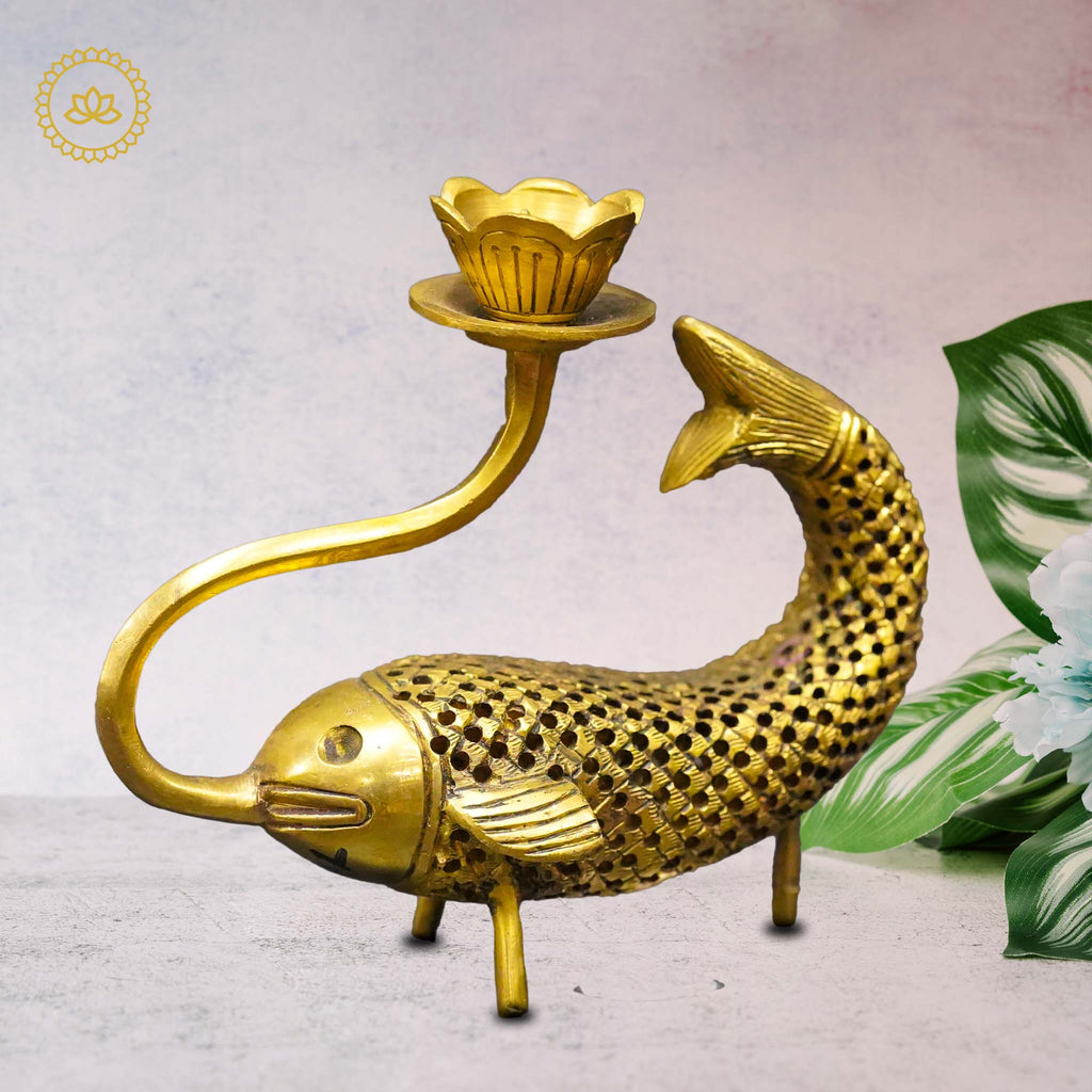 Brass Fish Candle Stand: Coastal Charm for Homes | Grocsy
