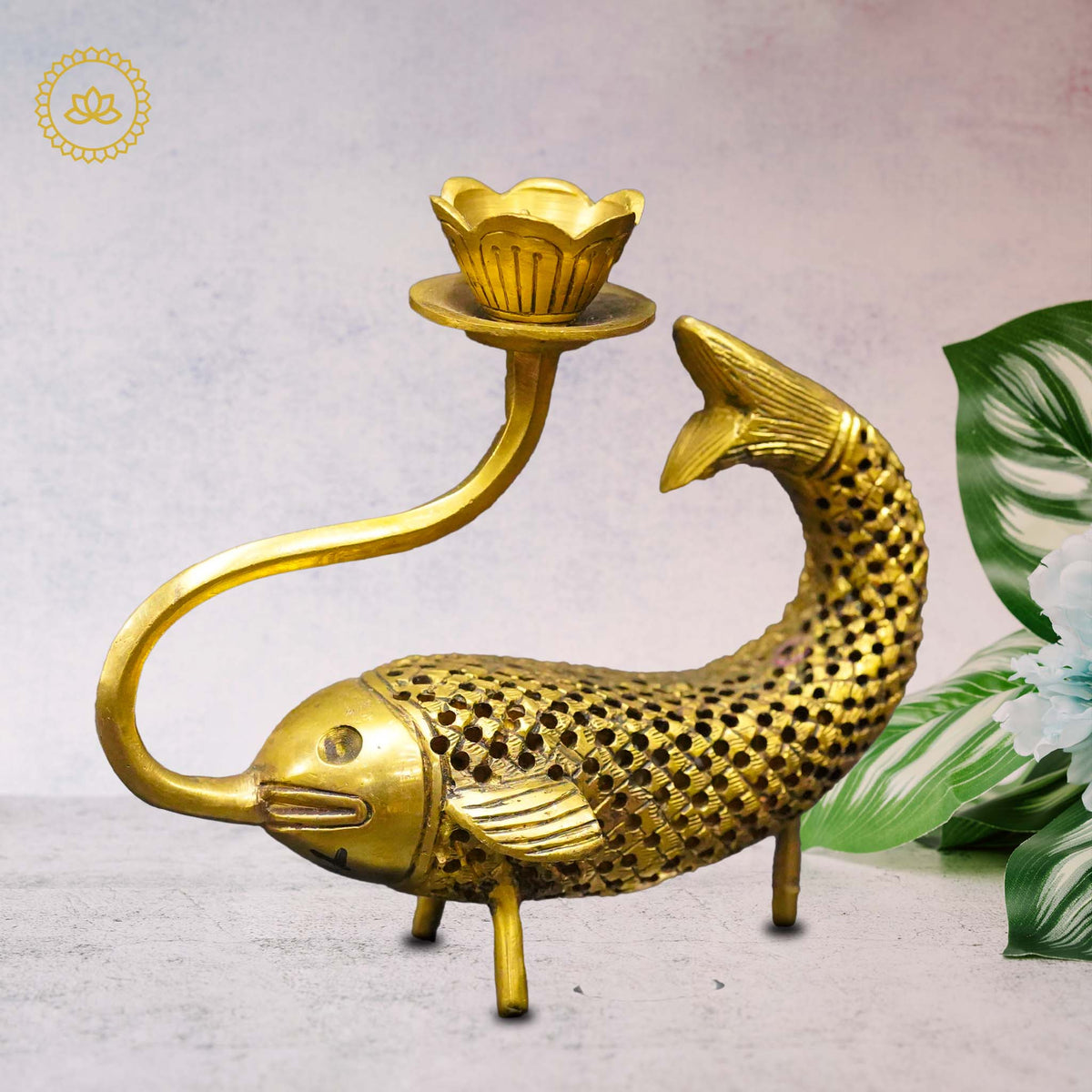 Brass Fish Candle Stand: Coastal Charm for Homes | Grocsy