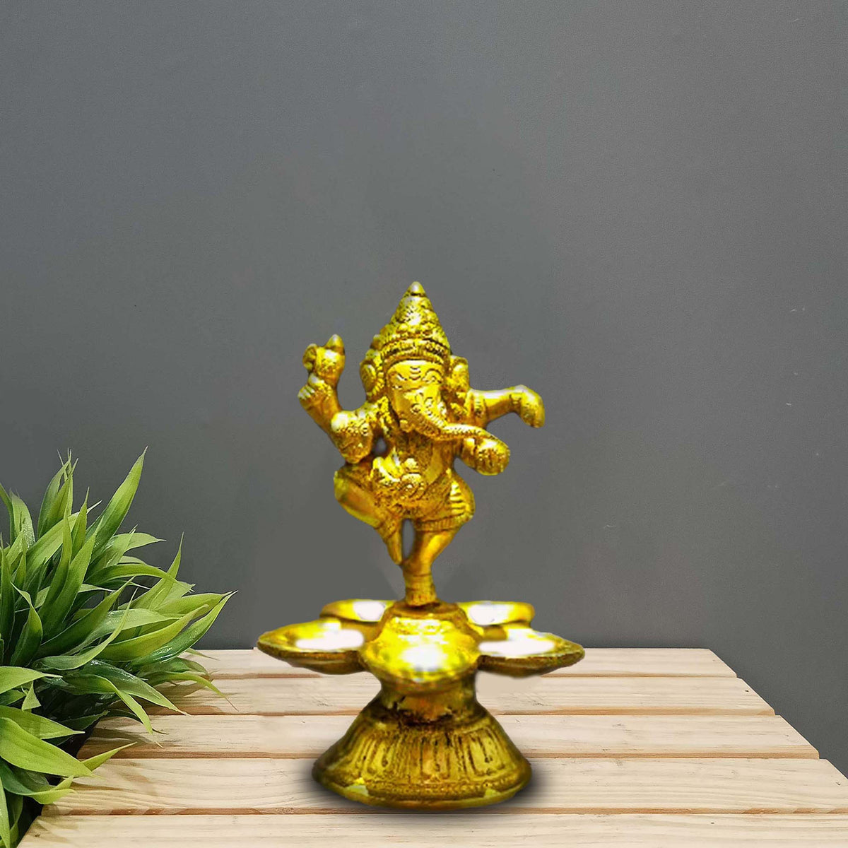 Brass Ganesha Deepa | Grocsy
