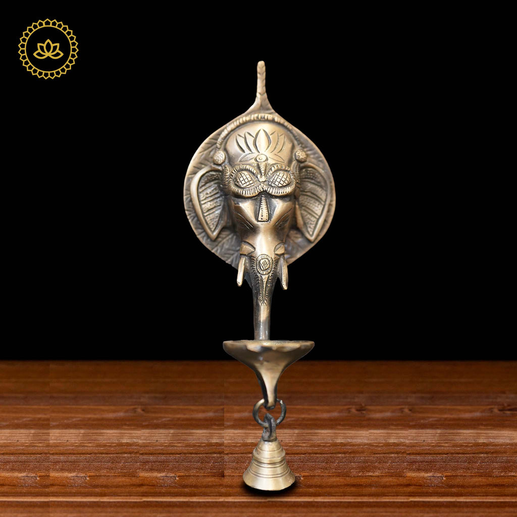 Brass Ganesha Wall Diya | Grocsy
