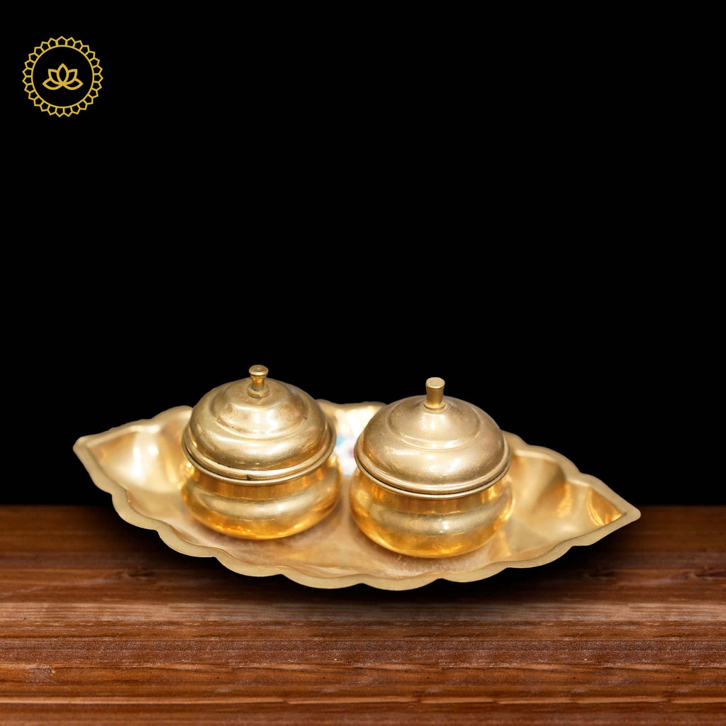 Brass Haldi Kumkum Holder | Grocsy