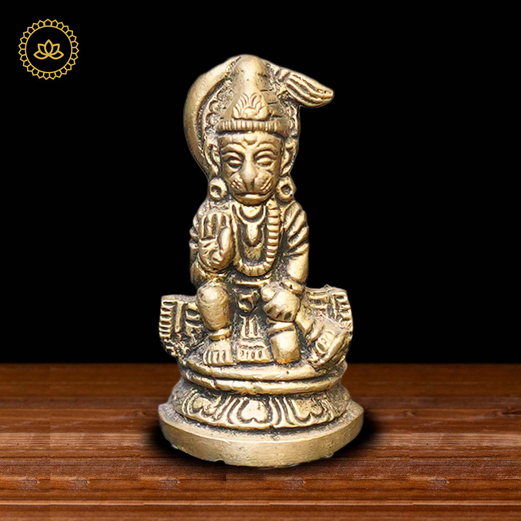 Brass Hanuman Sitting Idol | Grocsy