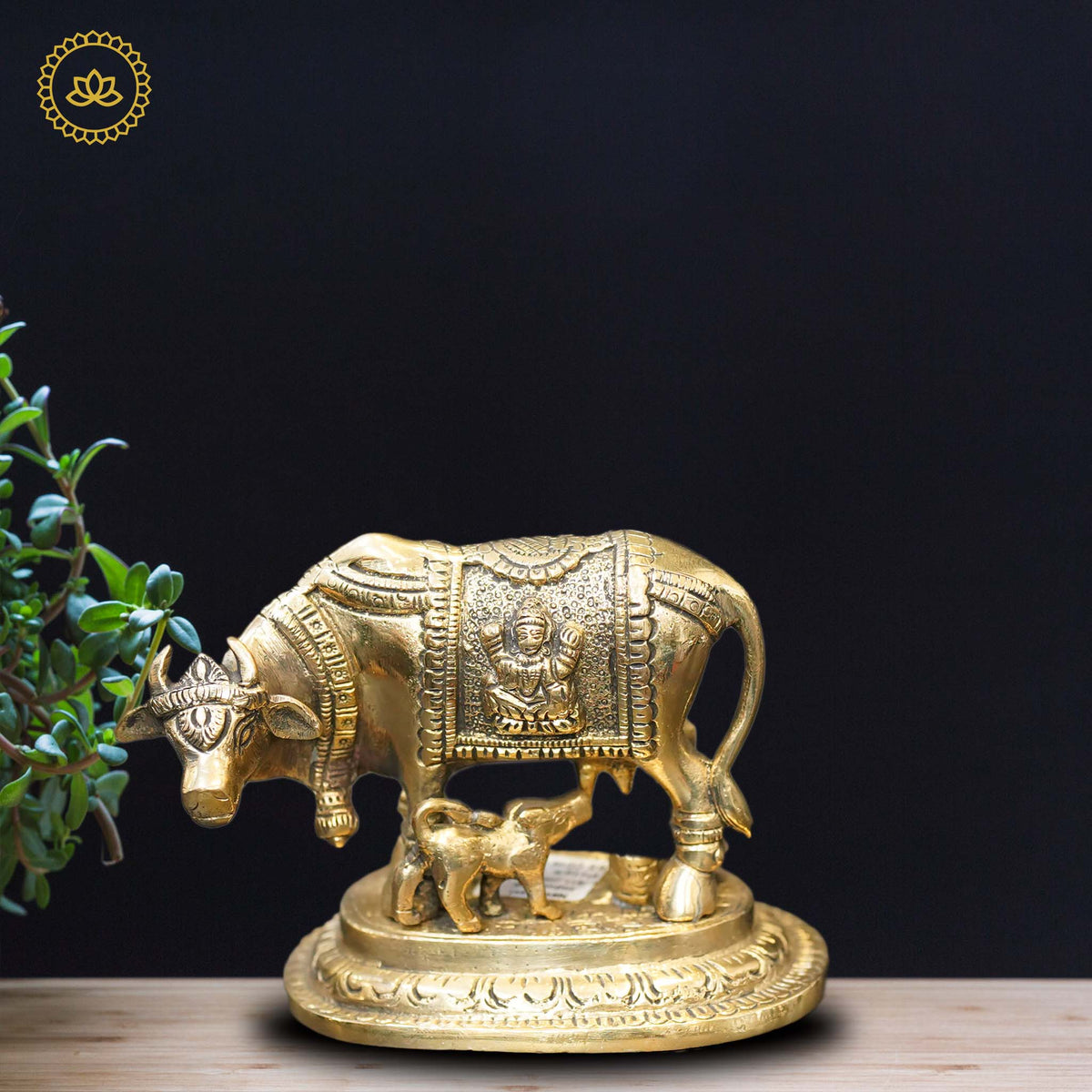 Brass Kamadenu with Calf Idol | Grocsy