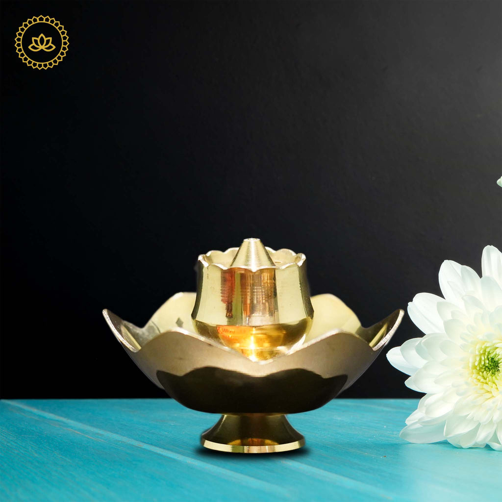 Brass Lotus Agarbatti Stand - Divine Fragrance and Serenity for Homes | Grocsy