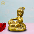 Brass Mukhan Krishna Idol: A Divine Delight | Grocsy