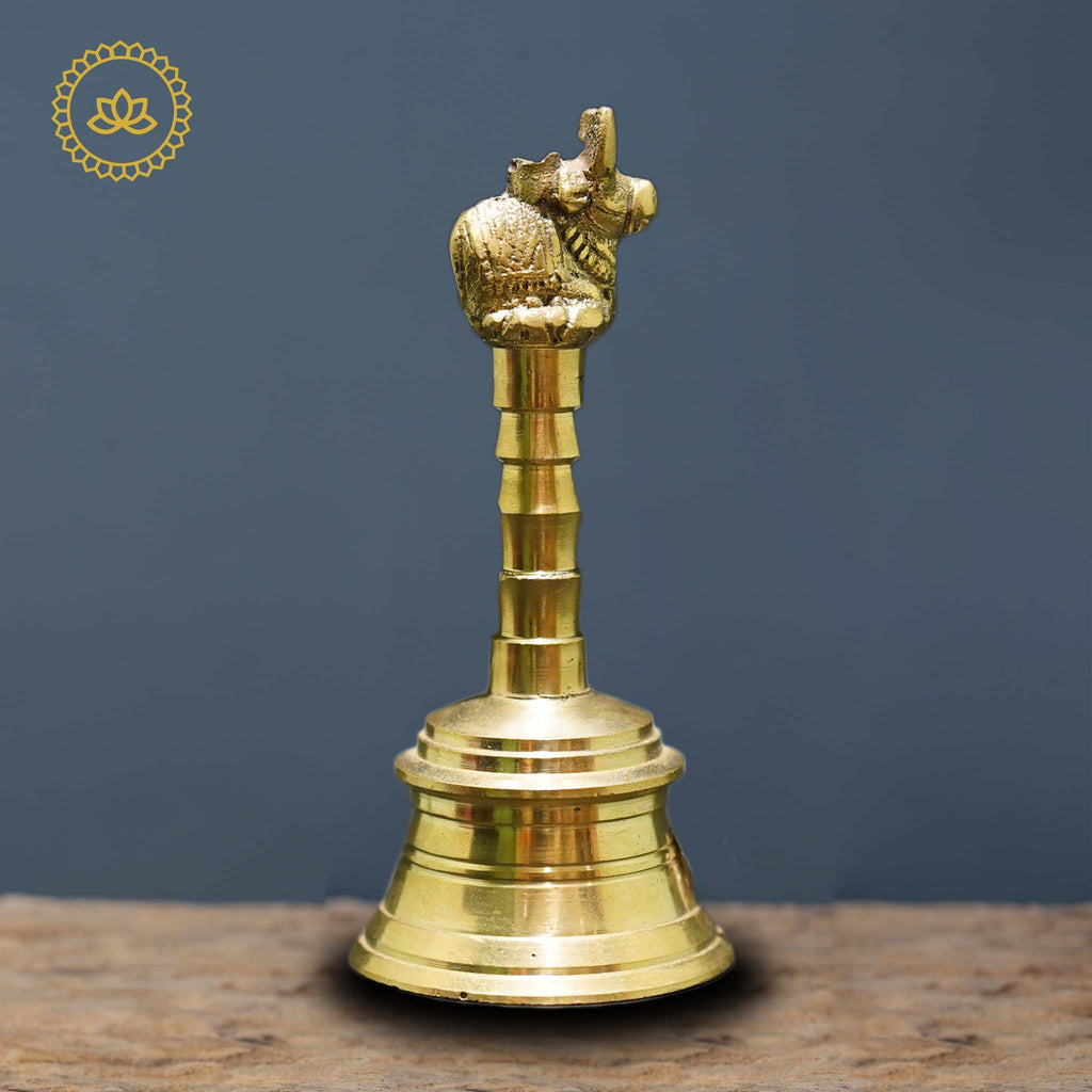 Brass Nandi Sitting Bell - Divine Melodies for Homes | Grocsy