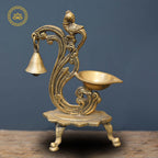 Brass Parrot with Bell Diya | Grocsy