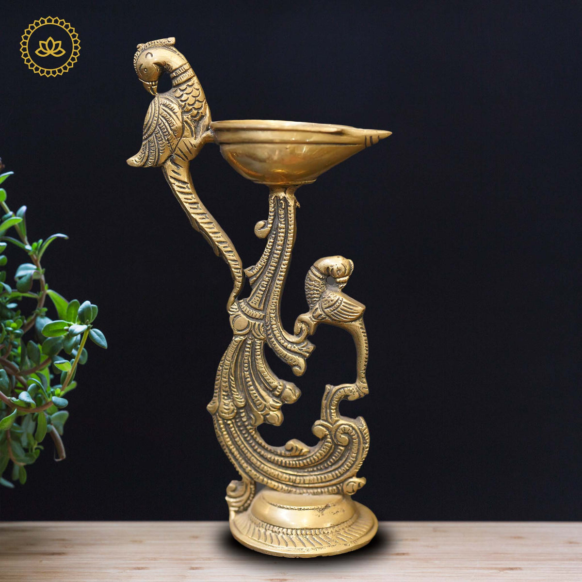 Brass Peacock Diya | Grocsy