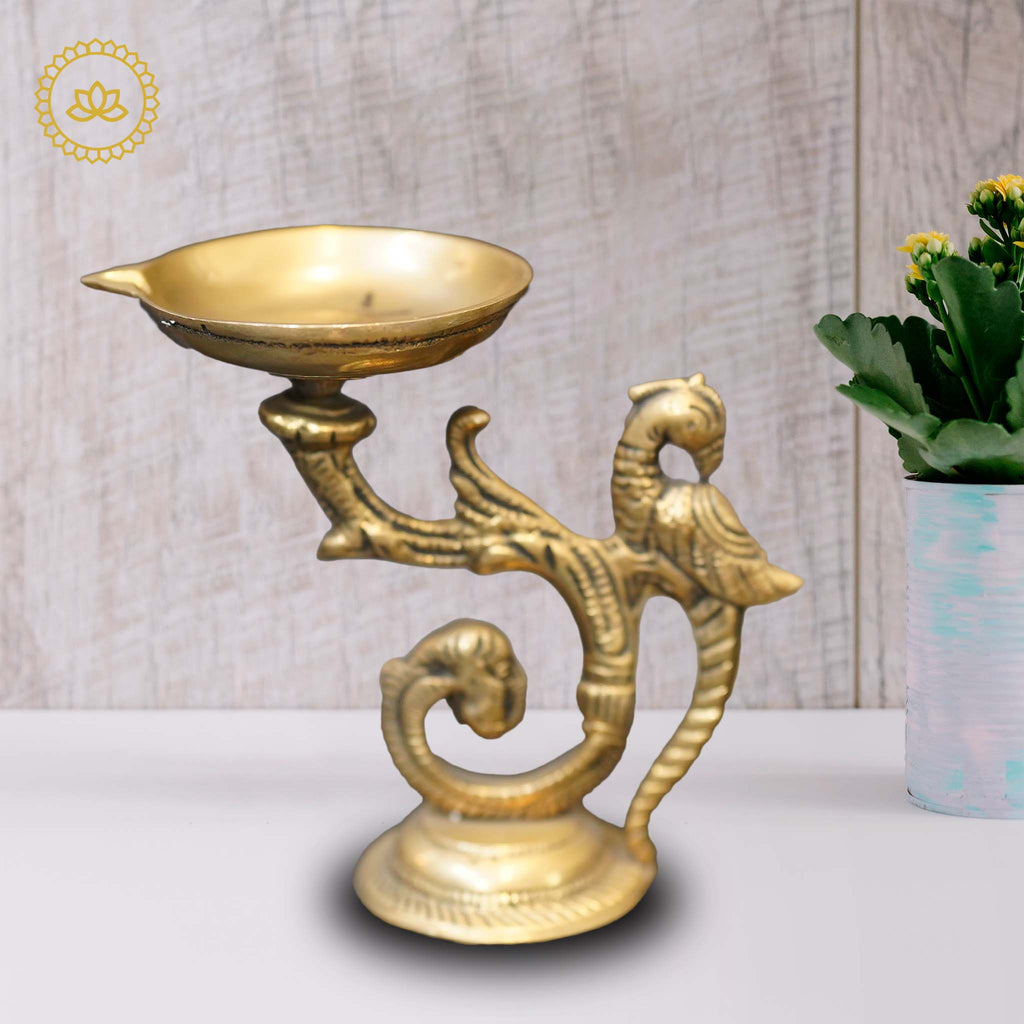 Brass Peacock Diya | Grocsy