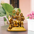 Brass Shiva Family Statue - Divine Harmony of Lord Shiva, Parvati, and Ganesha | Grocsy