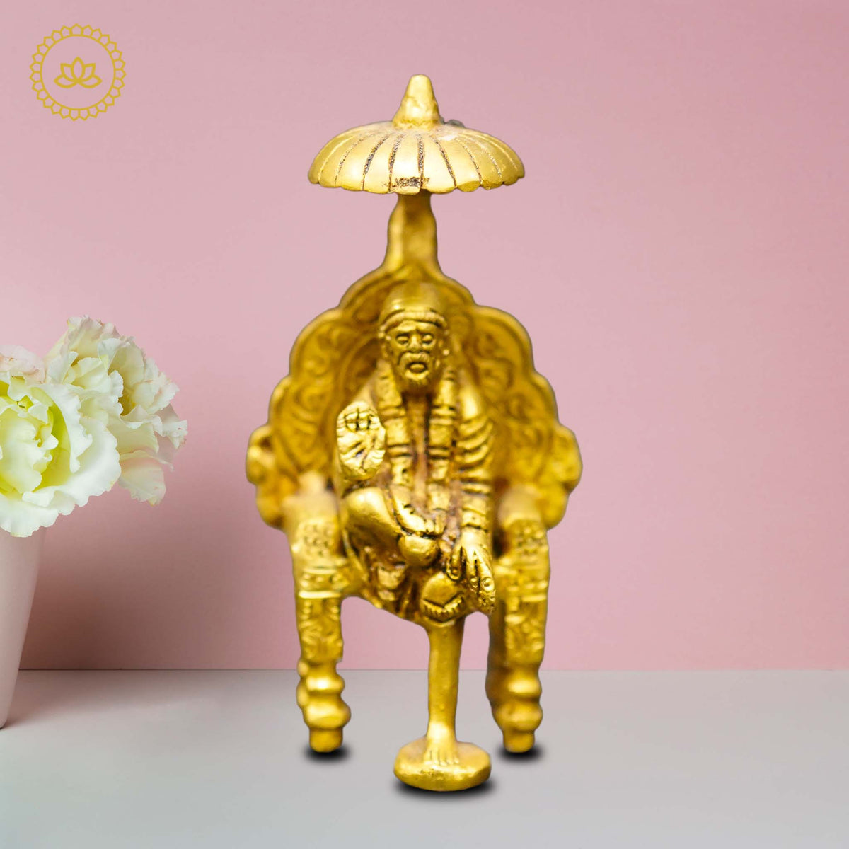 Brass Simhasan Sai Baba: A Divine Treasure for Your Homes | Grocsy