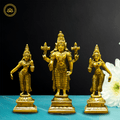 Brass Sri Devi and Bhudevi - Divine Goddesses of Harmony and Abundance | Grocsy