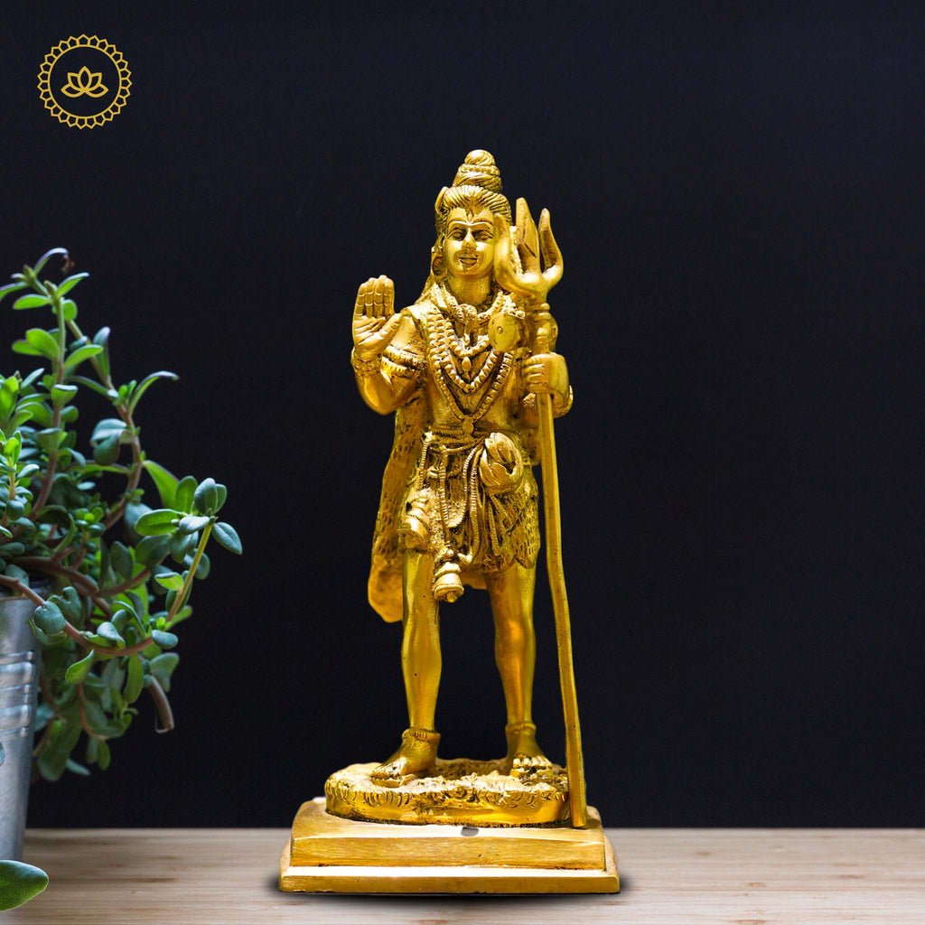 Brass Standing Shiva Idol - Divine Presence of Transformation and Bliss | Grocsy