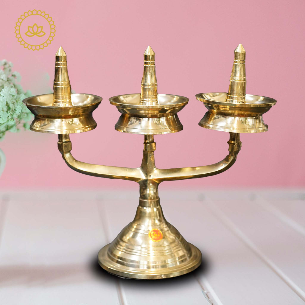 Brass Thrikal Diya | Grocsy