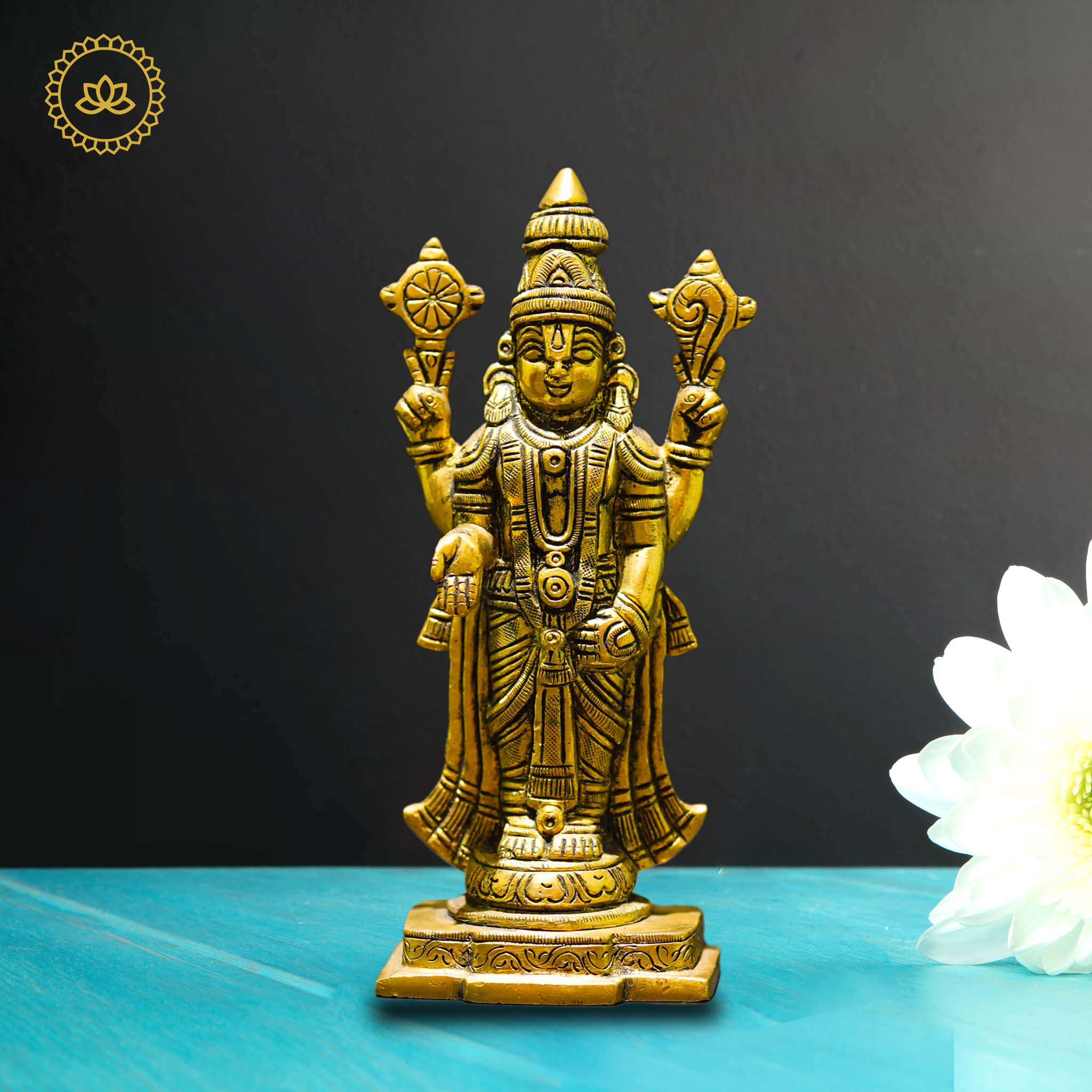 Brass Venkatramana Statue - Divine Blessings for Homes | Grocsy