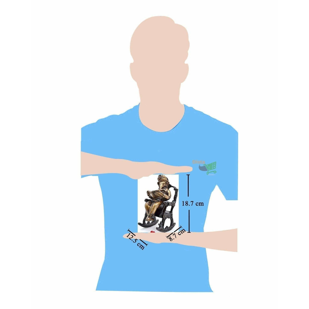 Brass - Ganesha on Rocking Chair | Grocsy