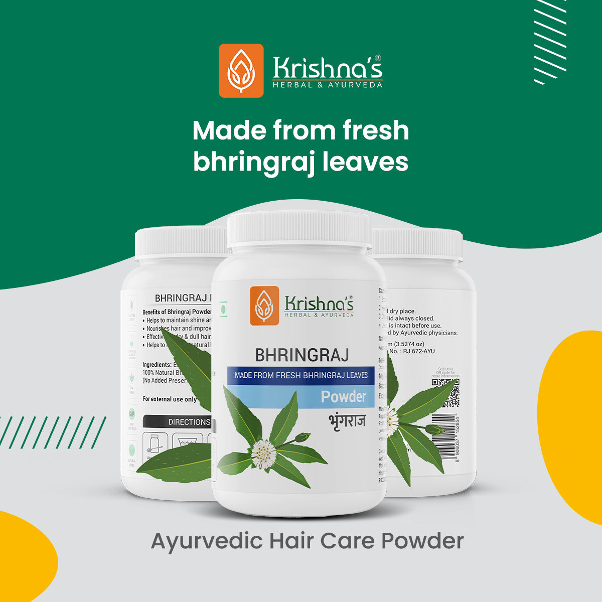 Krishna'S Herbal & Ayurveda Bhringraj Powder | Grocsy
