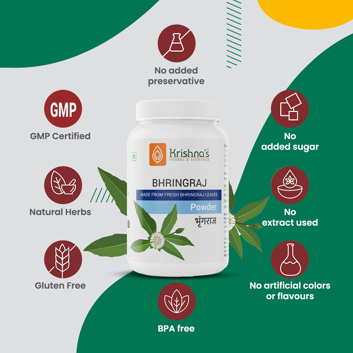 Krishna'S Herbal & Ayurveda Bhringraj Powder | Grocsy