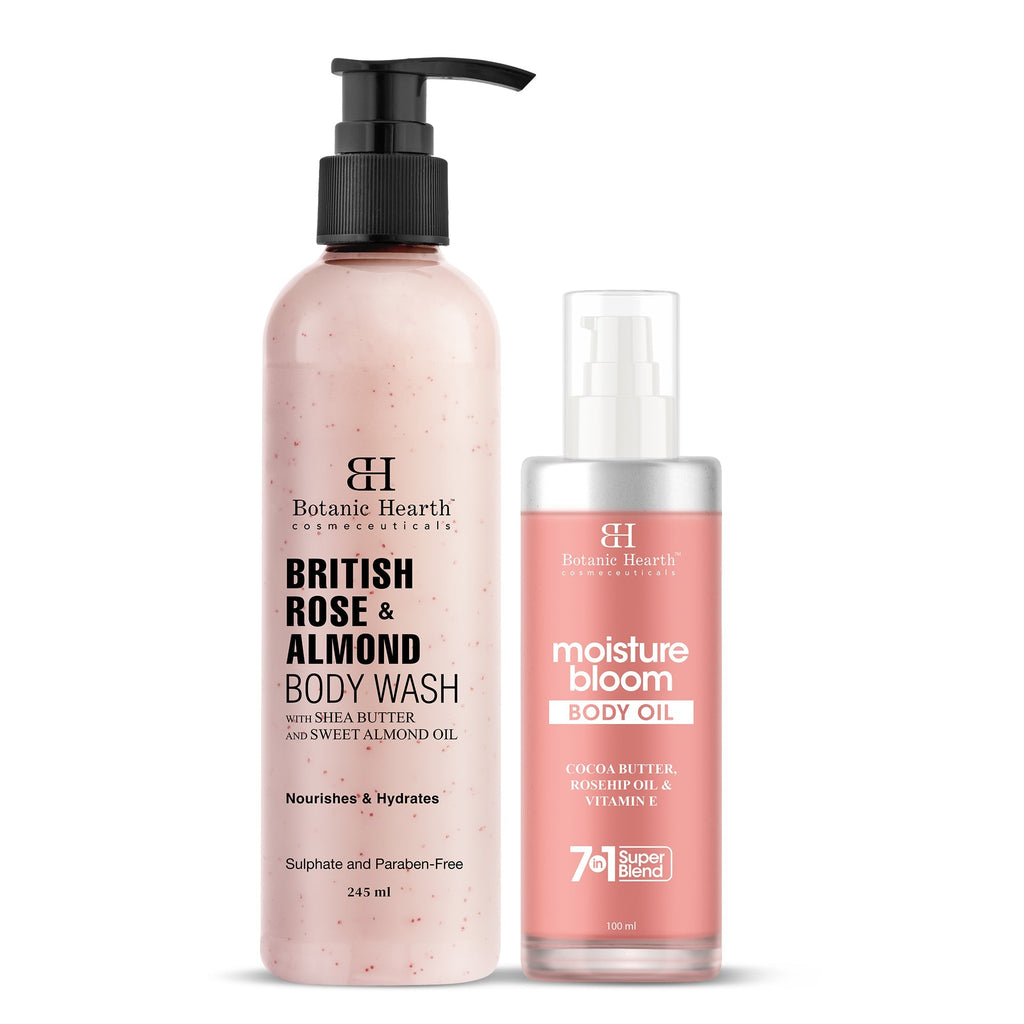 Botanic Hearth British Rose Bodywash & Moisture Bloom Body Oil | Grocsy