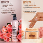 Botanic Hearth British Rose with Almond Bodywash & Himalayan Scrub | Grocsy