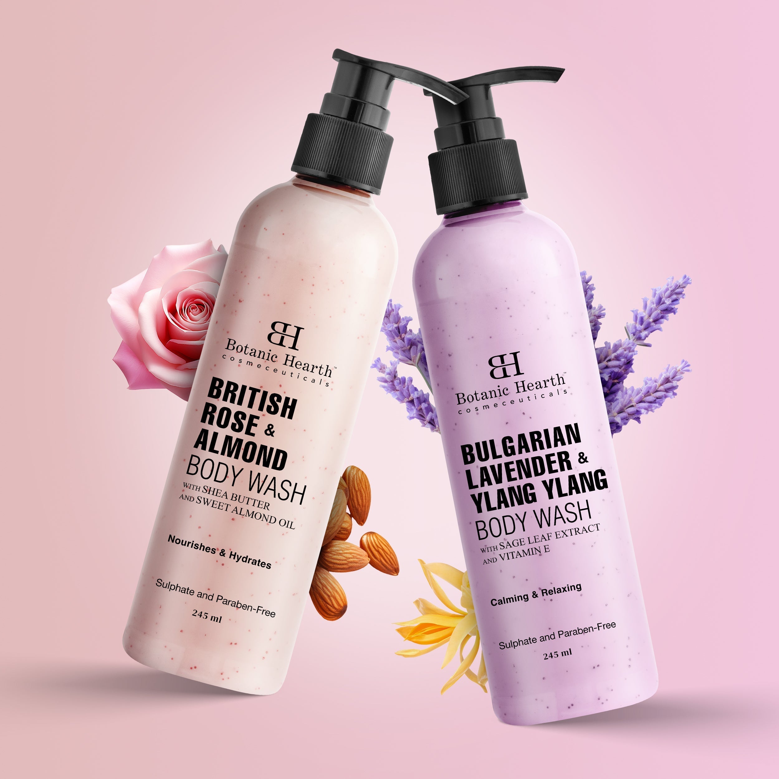 Botanic Hearth British Rose with Lavender Body Wash | Grocsy
