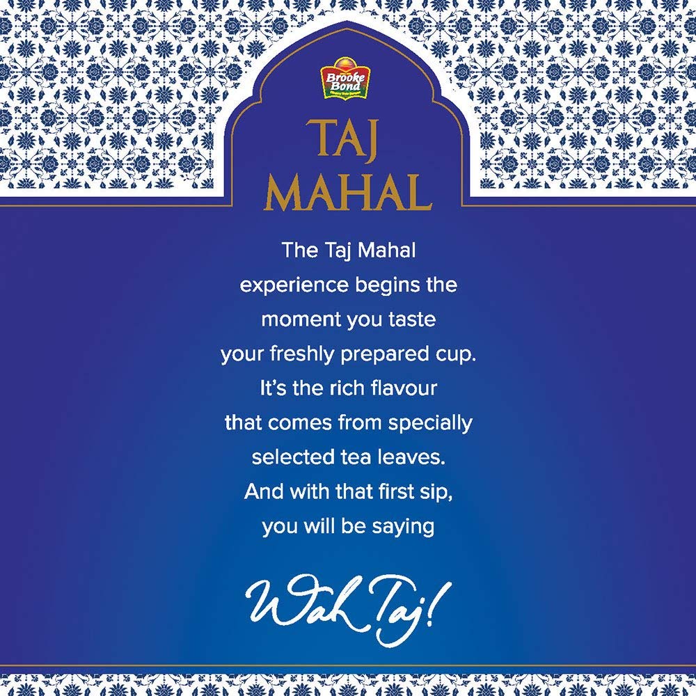 Brooke Bond Taj Mahal Tea - India's Premium Chai, Rich & Flavourful Tea | Grocsy